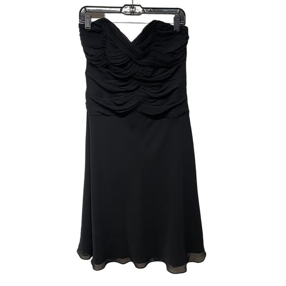 White House Black Market Strapless Structured Chiffon Dress Womens Size 10